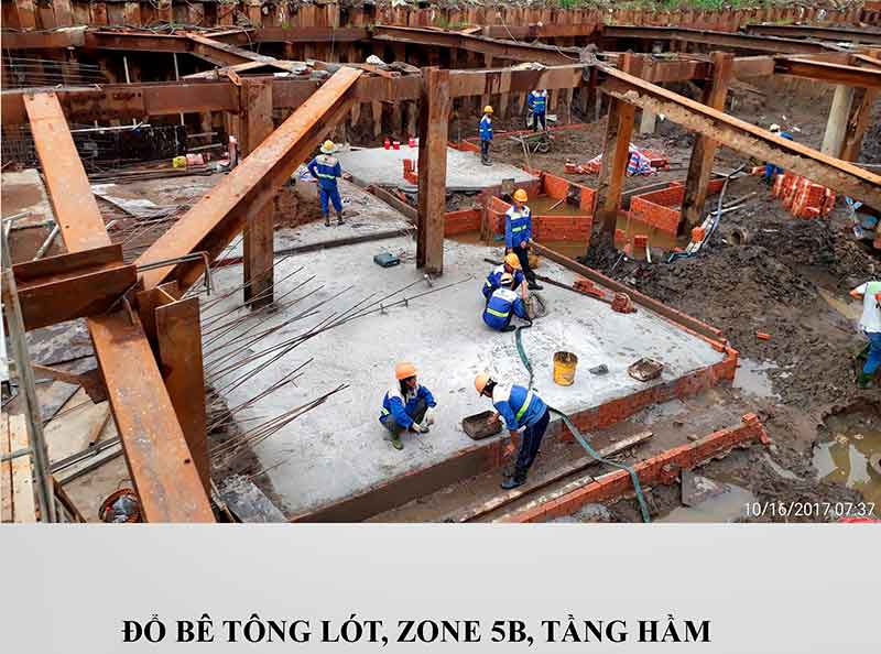 đổ bê tông lót zone 5b