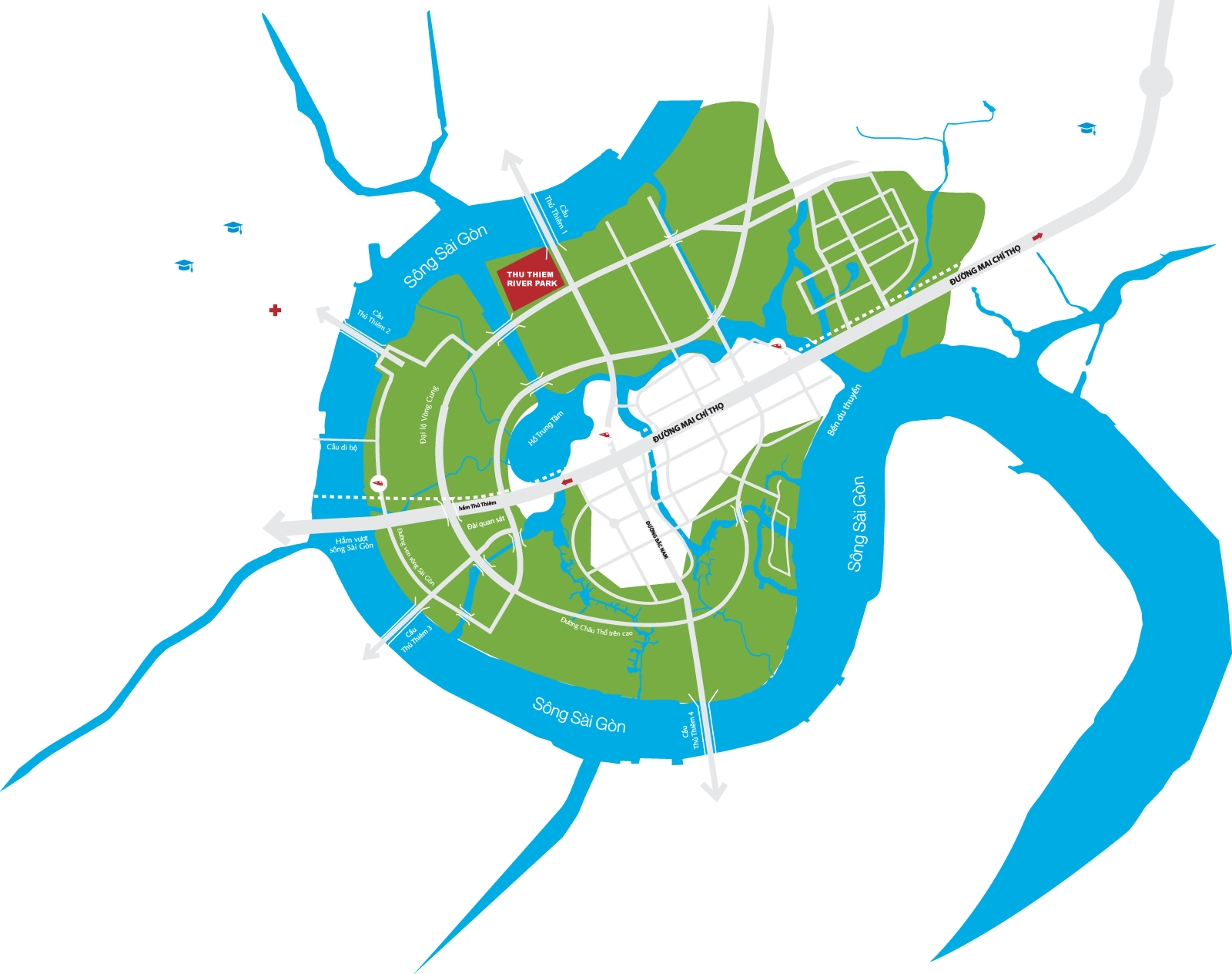 Vị trí dự án Thủ Thiêm River Park tại khu đô thị Thủ Thiêm