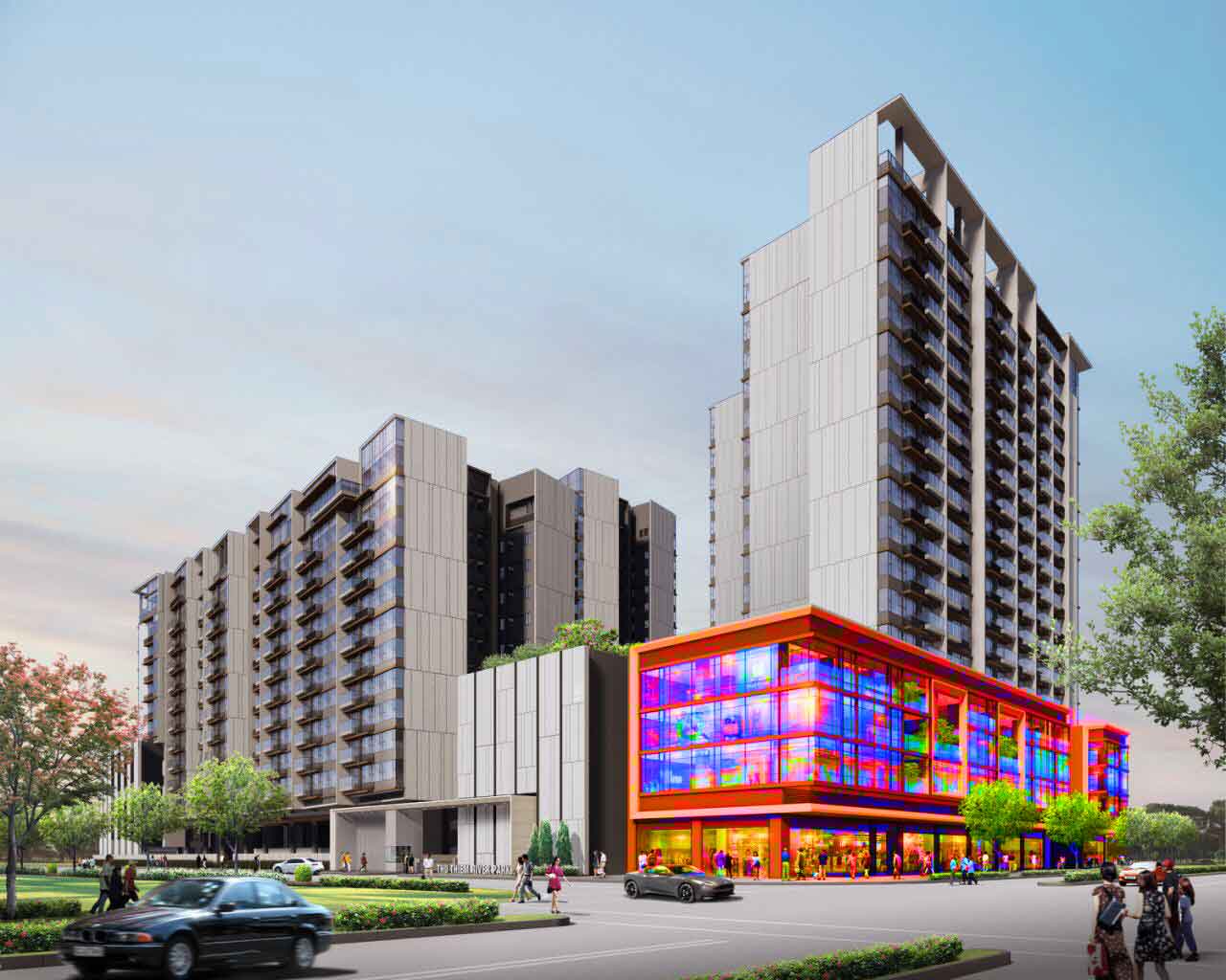 Phối cảnh khu Shophouse The Riverin Thủ Thiêm